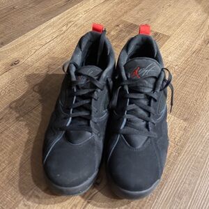 Jordan Men's Black Sneakers with Red Logo
